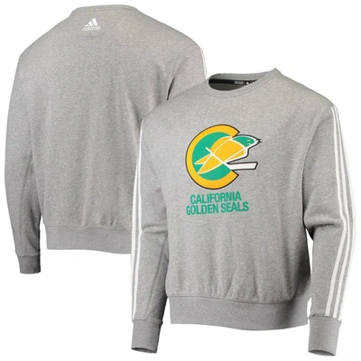 Adidas Originals Adidas Heathered Grey California Seals Team Classics Vintage Pullover Sweatshirt