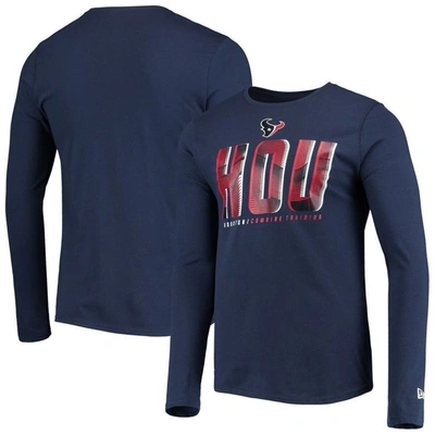 New Era Navy Houston Texans Combine Authentic Static Abbreviation Long Sleeve T-shirt