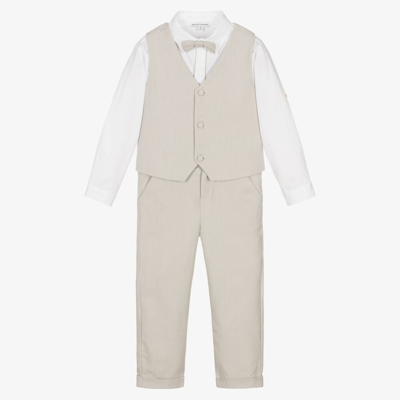 Beatrice & George Kids' Boys Beige Trouser Suit
