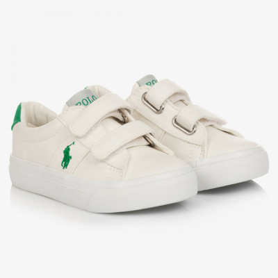 Polo Ralph Lauren Kids' Boys White Canvas Velcro Trainers