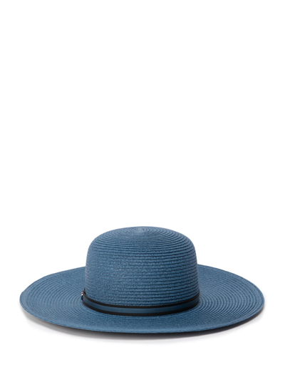 Borsalino `giselle` Large Brim Hat In Blu