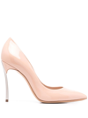 Casadei Blush Pink Calf Leather Blade Pumps In Nude & Neutrals