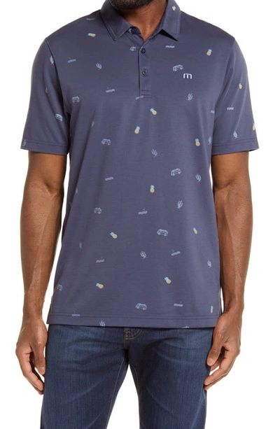 Travismathew Happy Thoughts Slim Fit Polo In Mood Indigo