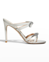 Stuart Weitzman 110mm Sw Bow Crystal Embellished Sandals In White