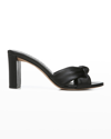 Veronica Beard Ganita Knotted Leather Sandals In Black