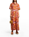 La Doublej Floral-print Maxi Bowling Dress In Taranta