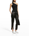 Rosetta Getty One-shoulder Peplum Tank Top In Black