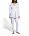 Hanro Pure Essence Two-piece Pajama Set In Blueberry
