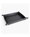 Royce New York Large Leather Catchall Valet Tray In Black