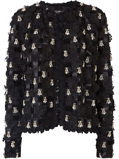 Dolce & Gabbana Crystal-embellished Woven Jacket In Black