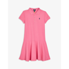 RALPH LAUREN LOGO-EMBROIDERED COTTON-BLEND POLO DRESS 7-11 YEARS