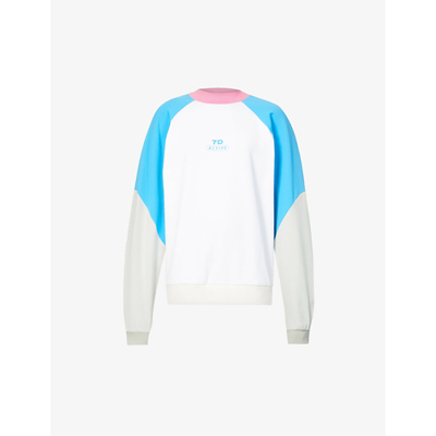 7 Days Active Logo-print High-neck Stretch-jersey Sweatshirt In Cream