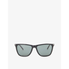 Paige Ey101004 Blake Bio Acetate And Recycled-steel Rectangle Sunglasses In Black