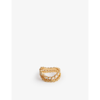 PD PAOLA KARA 18CT YELLOW GOLD-PLATED STERLING-SILVER, CUBIC ZIRCONIAS AND CRYSTAL RING