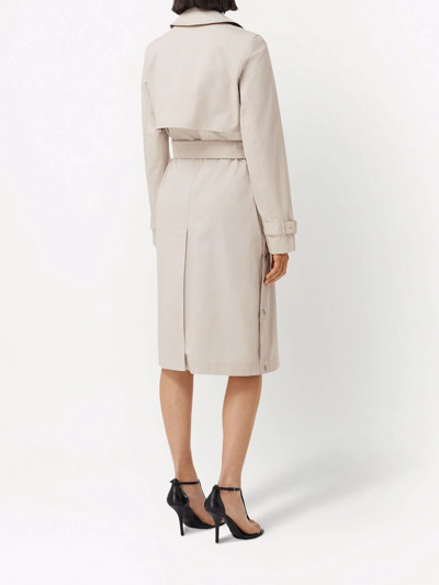 Burberry Cotton Belted Trench Coat In Soft Taupe