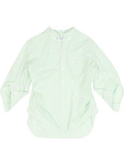 Balenciaga Bb Corp Swing Twisted Shirt In Green White