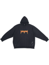 Balenciaga Men's Metal Hoodie Oversized In Washed Black