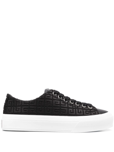 Givenchy 4g Jacquard Sneakers In Black