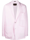 Ermenegildo Zegna Single Breasted Patch-pocket Blazer In Pink