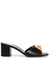 Valentino One Stud 60 Leather Sandal In Black