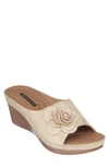 Good Choice New York Tokyo Floral Wedge Sandal In Gold