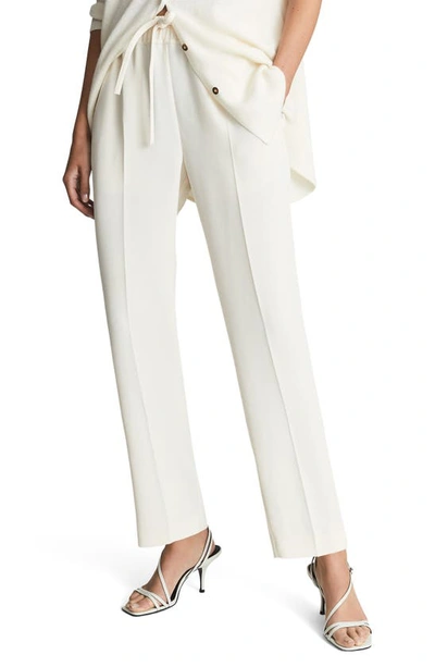 Reiss Hailey Drawstring Trousers In Cream