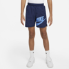 Nike Sportswear Big Kids' Woven Shorts In Midnight Navy,university Blue