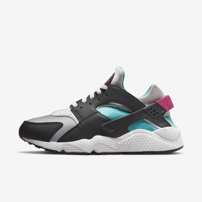 Nike Air Huarache Sneakers In Black/new Emerald In Black/lethal Pink