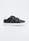 Emporio Armani Boy's Double Grip-strap Leather Shoes In Q948navy White Be
