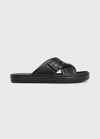 Fendi Ff Logo-embossed Slide Sandals In Nero