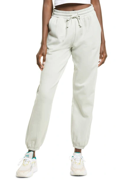 Aware By Vero Moda Prime High Waist Organic Cotton Sweatpants In Mineral Gray