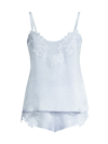 In Bloom Women's Magnolia 2-piece Shimmer Satin Camisole & Shorts Set In Palest Blue