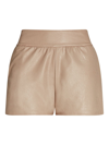 Commando Faux Leather Relaxed Shorts In Sand