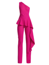 Chiara Boni La Petite Robe Kincso Ruffled Peplum Jumpsuit In Azalea Pink