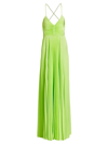 A.l.c Aries Pleated Gown In Green Kick