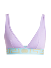 Versace Purple Greca Border Organic Cotton Bralette