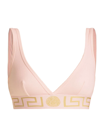 Versace Greca Border Bralette In Pink