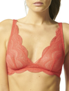 Simone Perele Karma Semi-sheer Stretch Lace Triangle Bra In Folly Red