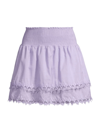 Peixoto Belle Smocked Tiered Miniskirt In Purple