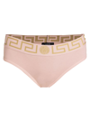 Versace Greek Key Bikini-cut Panty In Pink