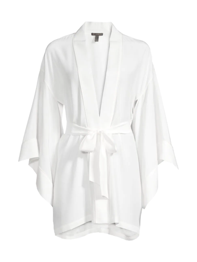 Kiki De Montparnasse Silk Kimono-sleeve Dressing Gown In Ivory