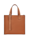 Loewe Logo-debossed Full-grain Leather Tote Bag In Tan