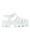 Prada Soft Cage Rubber Sandals In Bianco