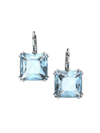 Swarovski Women's Millenia Rhodium-plated & Crystal Drop Earrings In Aquamarine