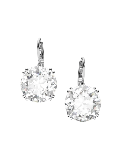 Swarovski Millenia Rhodium-plated Round-cut Crystal Earrings In Neutral