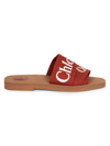 Chloé Woody Slides In Terracotta Red