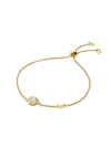 Michael Kors Women's 14k-gold-plated & Cubic Zirconia Round Halo Charm Bracelet