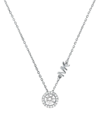 Michael Kors Women's Sterling Silver & Cubic Zirconia Round Halo Pendant Necklace