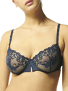 Simone Perele Saga Non-padded Lace Demi Bra In Endless Blue