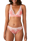 Wacoal Embrace Lace Convertible Plunge Soft Cup Wireless Bra In Faded Rose/white Sand